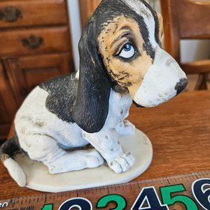 vintage 1983 masterpiece porcelain homco bassett hound dog figurine mexico